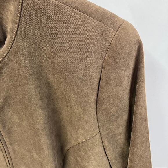 Vintage 80's Doncaster Pant Suit Set womens 14 Soft Faux Suede Classic Brown - Picture 8 of 16